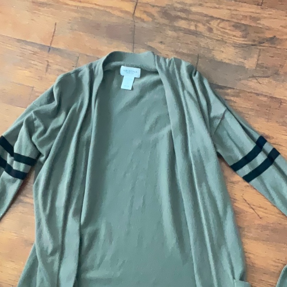Army green cardigan